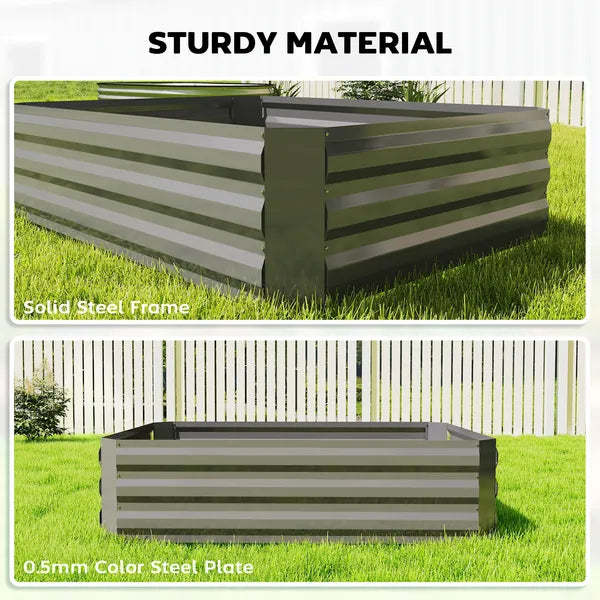 Outsunny 4 x 3 x 3ft Raised Garden Bed with Mini Greenhouse, Galvanized Raised Garden Bed with Cover, Clear and Dark Gray - product image 5