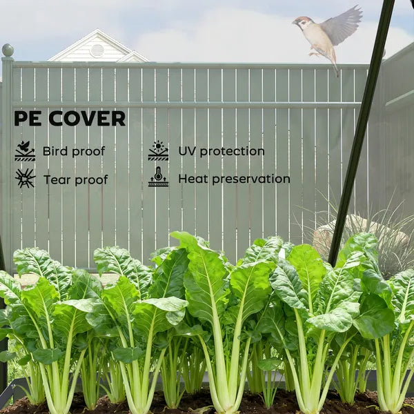 Outsunny 4 x 3 x 3ft Raised Garden Bed with Mini Greenhouse, Galvanized Raised Garden Bed with Cover, Clear and Dark Gray - product image 6