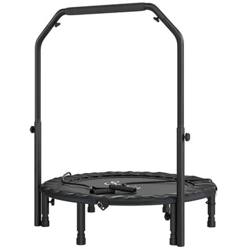 Soozier 40 Inch Foldable Mini Trampoline, Rebounder Trampoline for Adults with Adjustable Foam Handle, Black - product image 1