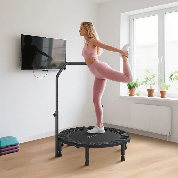 Soozier 40 Inch Foldable Mini Trampoline, Rebounder Trampoline for Adults with Adjustable Foam Handle, Black - product image 8