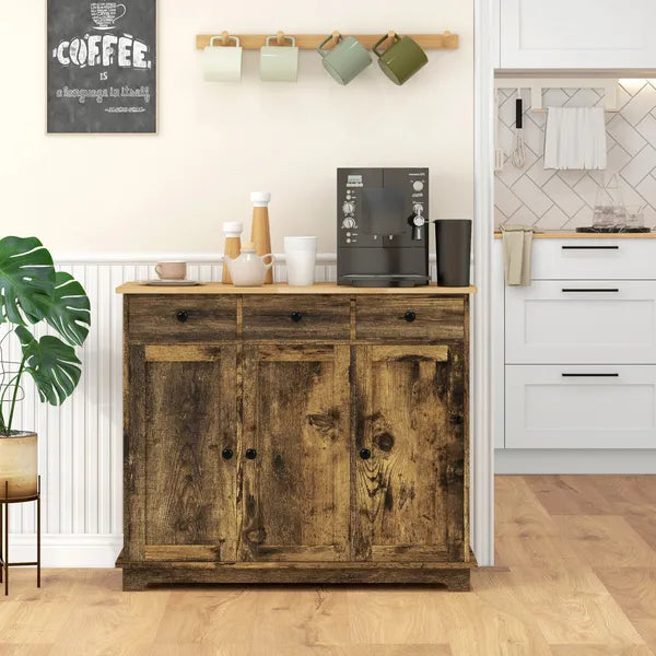 40" Storage Cabinet Sideboard, Large Kitchen Buffet Table with Muti Drawers and Adjustable Shelf, Brown - product image 2