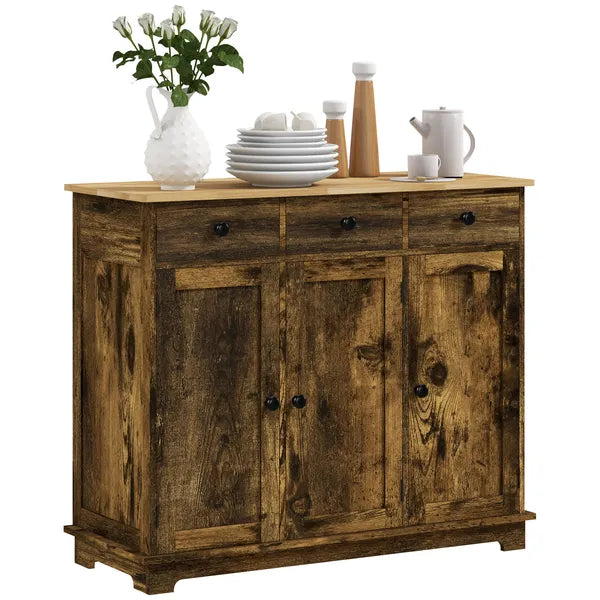 40" Storage Cabinet Sideboard, Large Kitchen Buffet Table with Muti Drawers and Adjustable Shelf, Brown - product image 11