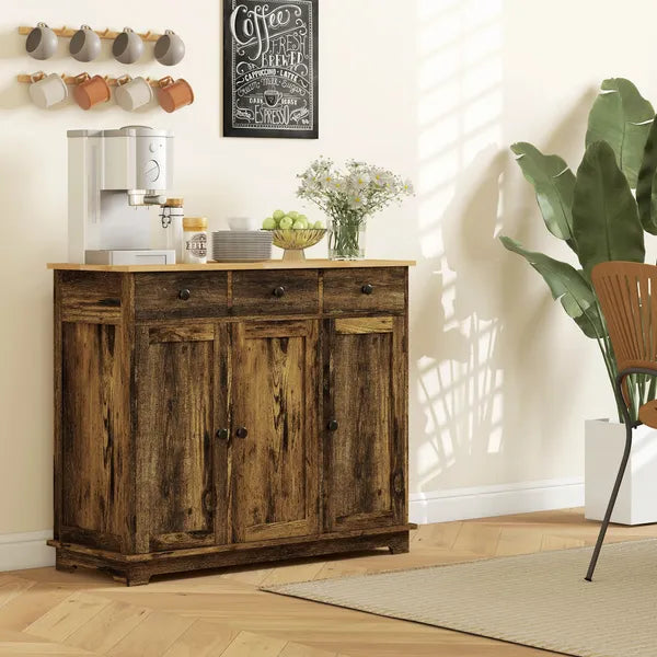 40" Storage Cabinet Sideboard, Large Kitchen Buffet Table with Muti Drawers and Adjustable Shelf, Brown - product image 8