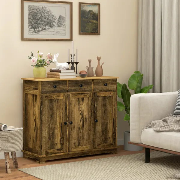 40" Storage Cabinet Sideboard, Large Kitchen Buffet Table with Muti Drawers and Adjustable Shelf, Brown - product image 10