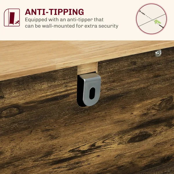 40" Storage Cabinet Sideboard, Large Kitchen Buffet Table with Muti Drawers and Adjustable Shelf, Brown - product image 7