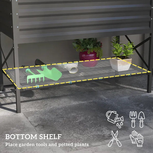 Outsunny 40" x 20" x 10" Galvanized Steel Raised Garden Bed, Steel Raised Garden with Bed Liner, 440lbs, Gray - product image 5
