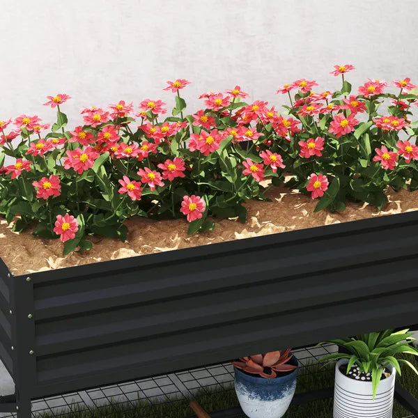 Outsunny 40" x 20" x 10" Galvanized Steel Raised Garden Bed, Steel Raised Garden with Bed Liner, 440lbs, Gray - product image 8