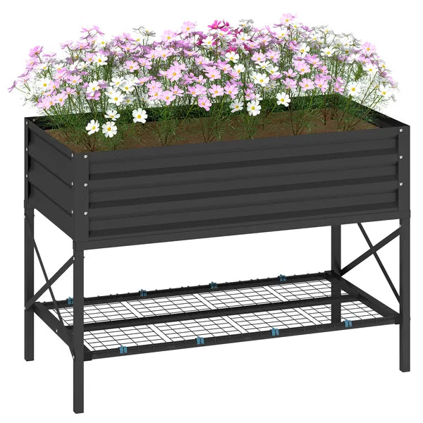 Outsunny 40" x 20" x 10" Galvanized Steel Raised Garden Bed, Steel Raised Garden with Bed Liner, 440lbs, Gray - product image 11