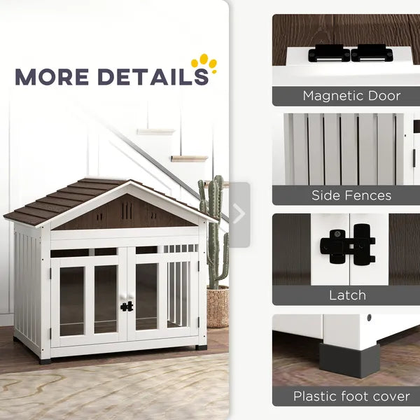 40"L Wooden Dog House Outdoor Indoor for Small, Medium, Large Dogs, with Air Vents and Elevated Removable Floor - product image 8