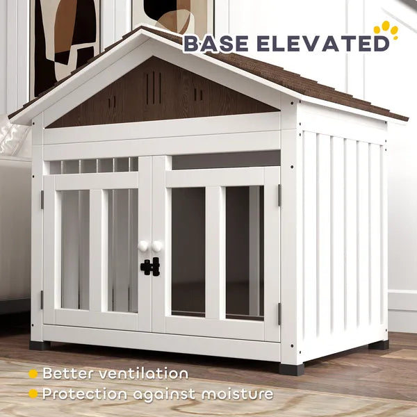 40"L Wooden Dog House Outdoor Indoor for Small, Medium, Large Dogs, with Air Vents and Elevated Removable Floor - product image 7