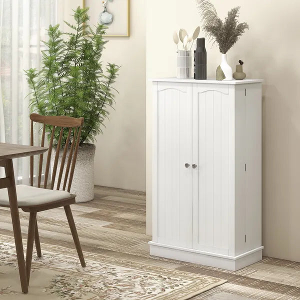HOMCOM 41" Kitchen Sideboard Cabinet with 5-Tier Shelving 12 Spice Racks Adjustable Shelves, White - product image 2