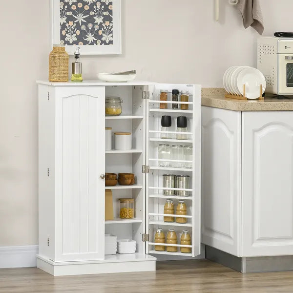 HOMCOM 41" Kitchen Sideboard Cabinet with 5-Tier Shelving 12 Spice Racks Adjustable Shelves, White - product image 11