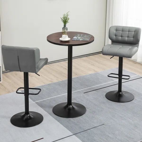 42 Bar Height Round Table Weathered Wood Top Steel Frame for Home Bar Kitchen Dining Room Brown Black - product image 2