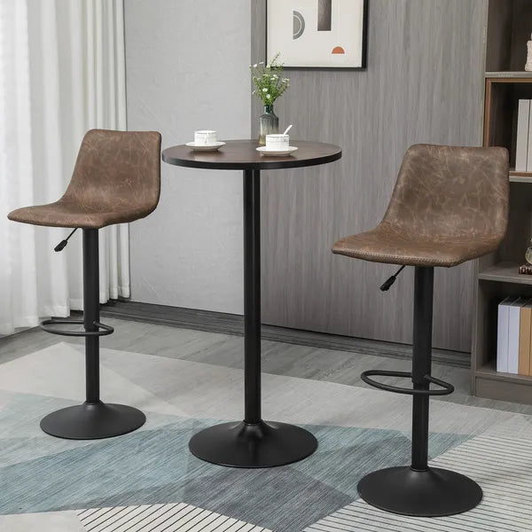 42 Bar Height Round Table Weathered Wood Top Steel Frame for Home Bar Kitchen Dining Room Brown Black - product image 10