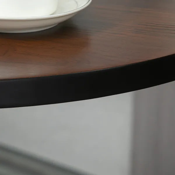 42 Bar Height Round Table Weathered Wood Top Steel Frame for Home Bar Kitchen Dining Room Brown Black - product image 8