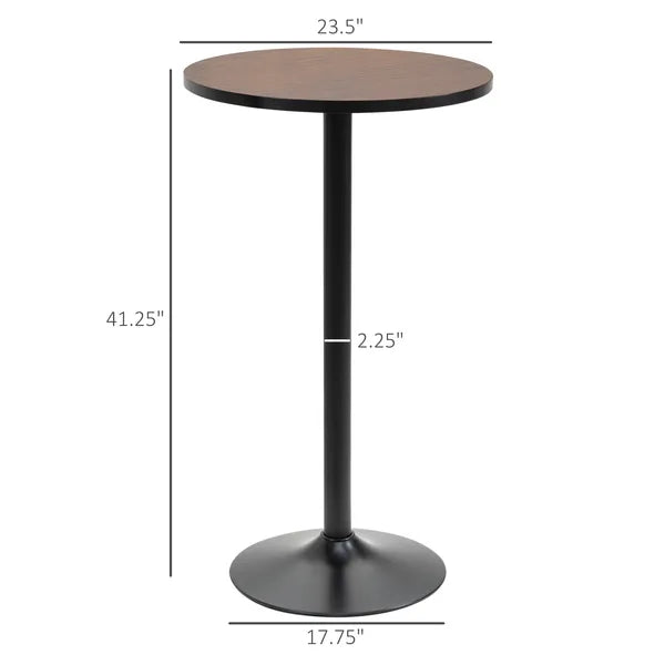42 Bar Height Round Table Weathered Wood Top Steel Frame for Home Bar Kitchen Dining Room Brown Black - product image 3