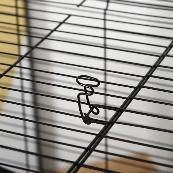PawHut 42" Hamster Cage, Small Animal Cage Habitat for Ferret with Wheels, Hammocks, Tunnels and 3 Doors, Black - product image 10