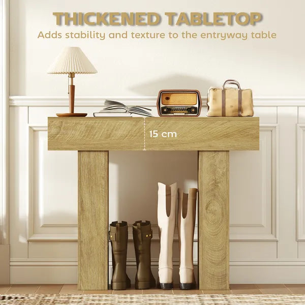 HOMCOM 42 Inch Console Table, Sofa Table Behind the Couch with Thickened Tabletop for Living Room, Hallway, Entrance, Oak - product image 3