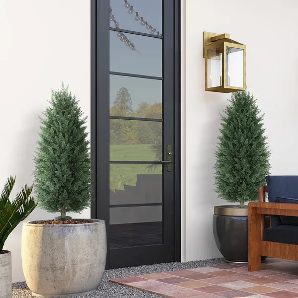 HOMCOM 43.3 Inch Set of 2 Artificial Cypress Topiary Tree, Indoor Outdoor UV Resistant Faux Plants with Ground Stake for Garden - product image 10