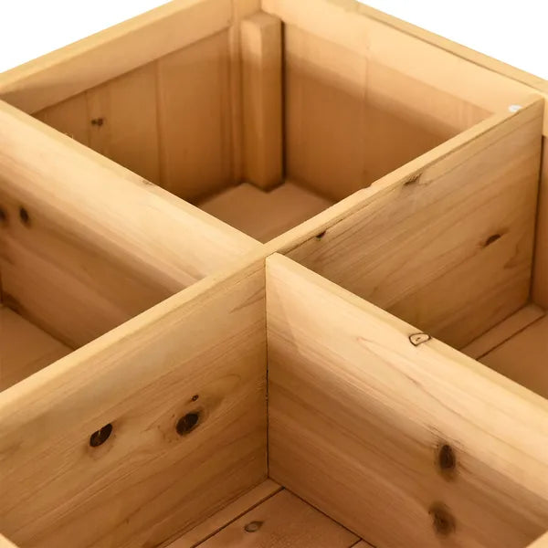 Outsunny 43x18x30in Raised Garden Bed with 8 Pockets and Shelf, Wooden Elevated Planter Box with Legs to Grow Herbs, Vegetables, and Flowers, Natural - product image 9