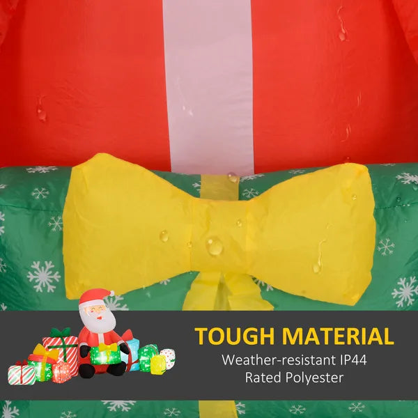 4.4' Inflatable Santa Claus and Gift Boxes with White LED Lights, Blow-Up Outdoor Display for Party - product image 5