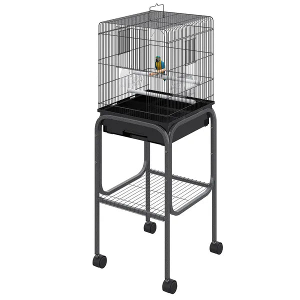 44.5 Black Metal Bird Cage with Stand Detachable Rolling Kit for Parakeets Cockatiel Canary Finch Lovebird Parrotlet - product image 11