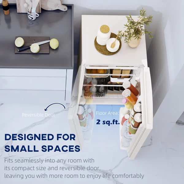 HOMCOM 4.5 Cu Ft Compact Refrigerator with 0.5 Cu Ft Freezer White - product image 3