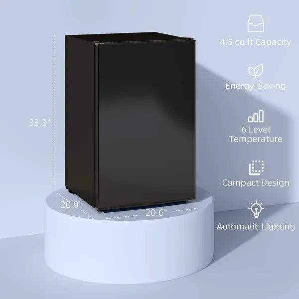 4.5 Cu.Ft Mini Freezer for Dorm, Single Door Refrigerator with Freezer, Adjustable Thermostat, Black - product image 5
