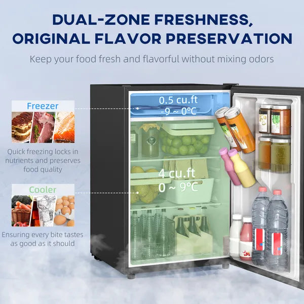 4.5 Cu.Ft Mini Freezer for Dorm, Single Door Refrigerator with Freezer, Adjustable Thermostat, Black - product image 2