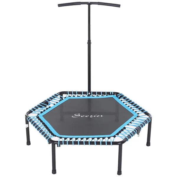 4.5 ft Foldable Fitness Trampoline with Adjustable T Bar, Blue - product image 8