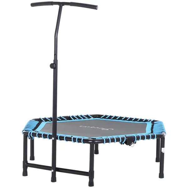 4.5 ft Foldable Fitness Trampoline with Adjustable T Bar, Blue - product image 2