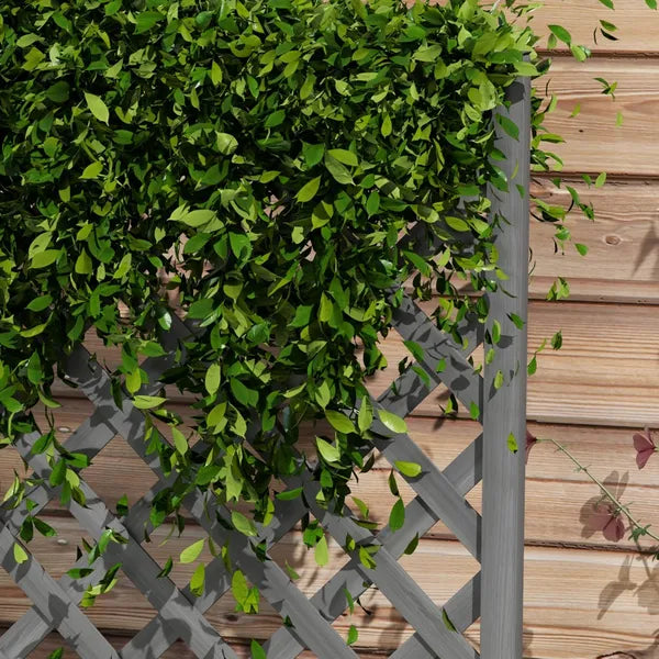 Outsunny 46 Inch Wooden Planter with Trellis, Raised Garden Bed to Grow Vegetables, Herbs, Flowers for Backyard, Patio, Gray - product image 8