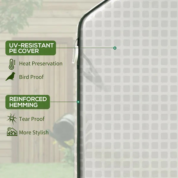 Outsunny 4.6' x 4.7' Portable Greenhouse, Water/UV Resistant Walk-In Small Outdoor Green House with 2 Tier U-Shaped Flower Rack Shelves - product image 5