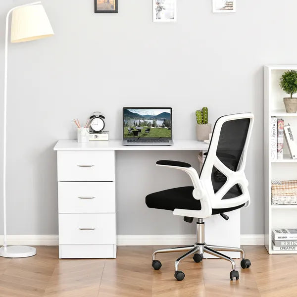 HOMCOM 47" Home Office Desk, Modern Desk with Storage with 3 Drawer and Storage Shelf, White - product image 8