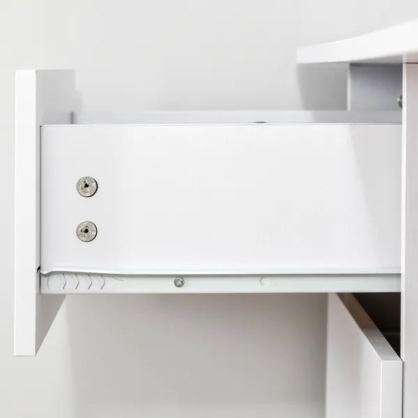 HOMCOM 47" Home Office Desk, Modern Desk with Storage with 3 Drawer and Storage Shelf, White - product image 11