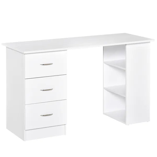 HOMCOM 47" Home Office Desk, Modern Desk with Storage with 3 Drawer and Storage Shelf, White - product image 13