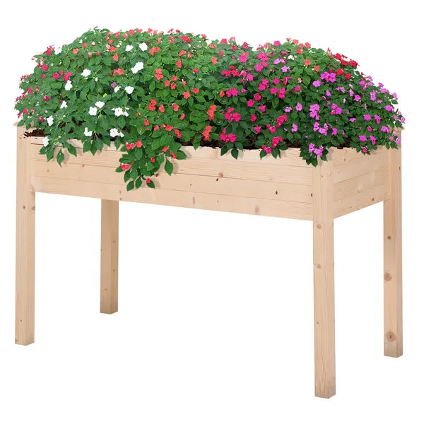 Outsunny 48 ft' Raised Garden Bed Wooden Elevated Planter Box DIY Paint with Holes for Vegetables Herb Flowers - product image 11