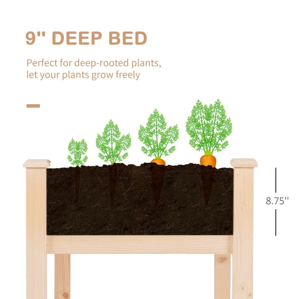 Outsunny 48 ft' Raised Garden Bed Wooden Elevated Planter Box DIY Paint with Holes for Vegetables Herb Flowers - product image 6
