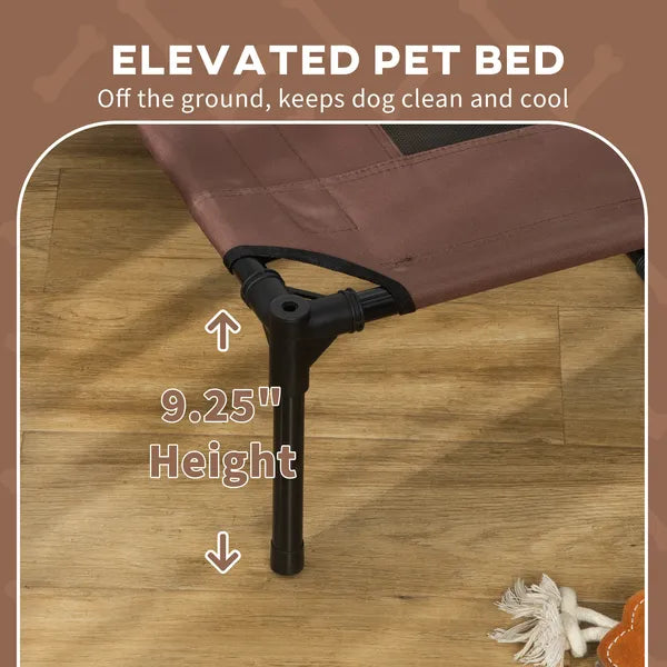 48" x 36" Elevated Portable Dog Cot Cooling Pet Bed with UV Protection Canopy Shade, Coffee - product image 7