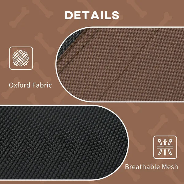 48" x 36" Elevated Portable Dog Cot Cooling Pet Bed with UV Protection Canopy Shade, Coffee - product image 5