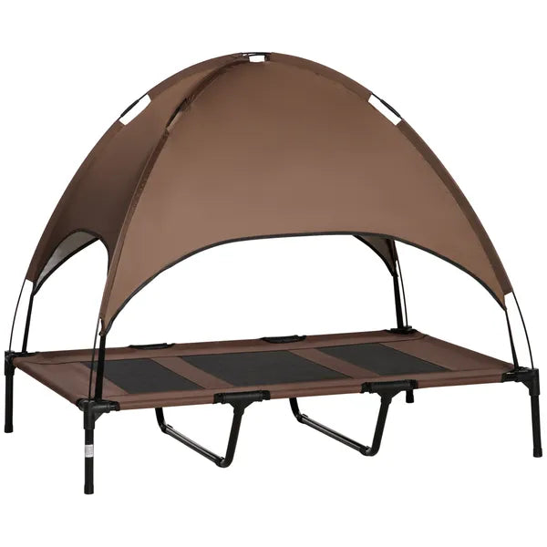48" x 36" Elevated Portable Dog Cot Cooling Pet Bed with UV Protection Canopy Shade, Coffee - product image 11