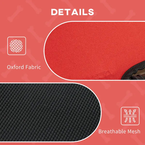 PawHut 48" x 36" Elevated Portable Dog Cot Cooling Pet Bed with UV Protection Canopy Shade, Red - product image 5