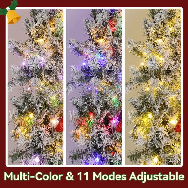 HOMCOM 48in Flocked Pre-Lit Christmas Wreath with 3D Red Bow, 11 Lighting Modes, Front Door Christmas Wreath with Remote - product image 7