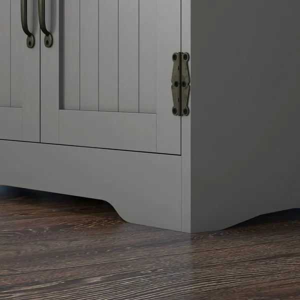 49" Floor Cabinet with Large Space, Farmhouse Pantry Storage with Adjustable Shelves, Cupboard for Home, Dining Room, Gray - product image 9