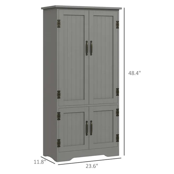49" Floor Cabinet with Large Space, Farmhouse Pantry Storage with Adjustable Shelves, Cupboard for Home, Dining Room, Gray - product image 3