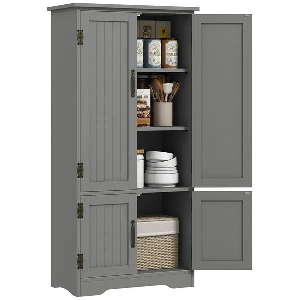 49" Floor Cabinet with Large Space, Farmhouse Pantry Storage with Adjustable Shelves, Cupboard for Home, Dining Room, Gray - product image 11