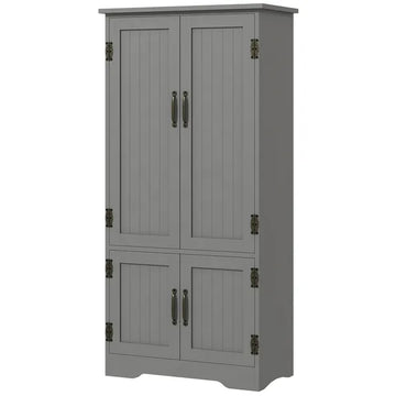 49" Floor Cabinet with Large Space, Farmhouse Pantry Storage with Adjustable Shelves, Cupboard for Home, Dining Room, Gray - product image 1