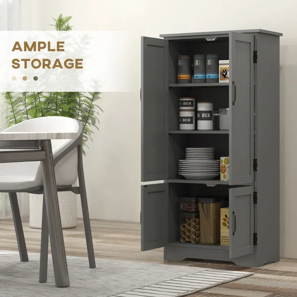 49" Floor Cabinet with Large Space, Farmhouse Pantry Storage with Adjustable Shelves, Cupboard for Home, Dining Room, Gray - product image 4