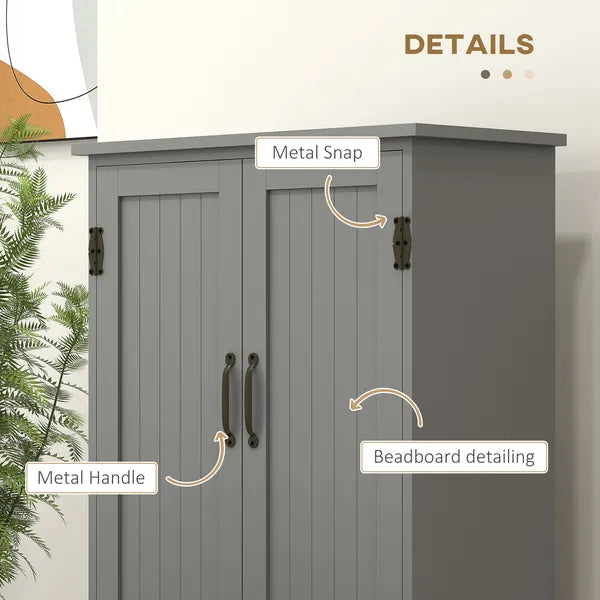 49" Floor Cabinet with Large Space, Farmhouse Pantry Storage with Adjustable Shelves, Cupboard for Home, Dining Room, Gray - product image 5