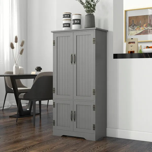 49" Floor Cabinet with Large Space, Farmhouse Pantry Storage with Adjustable Shelves, Cupboard for Home, Dining Room, Gray - product image 2